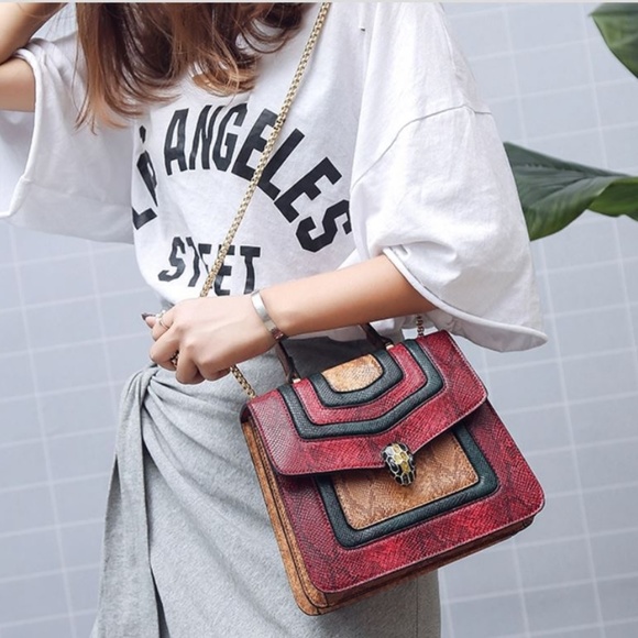 Love Is Real Couture Handbags - LAST ONE! Edgy Vegan Leather Crossbody Bag